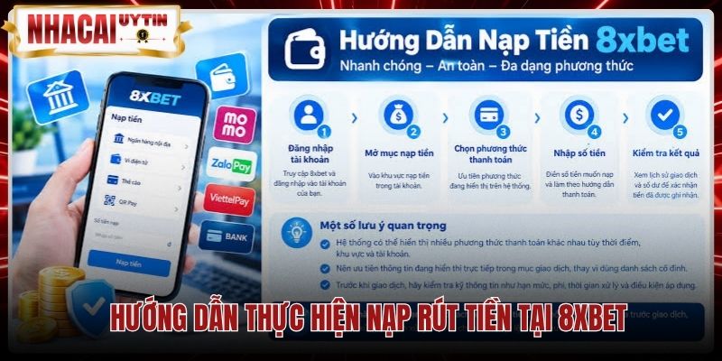 Phương thức thanh toán nạp rút tiền chuẩn xác tại 8Xbet
